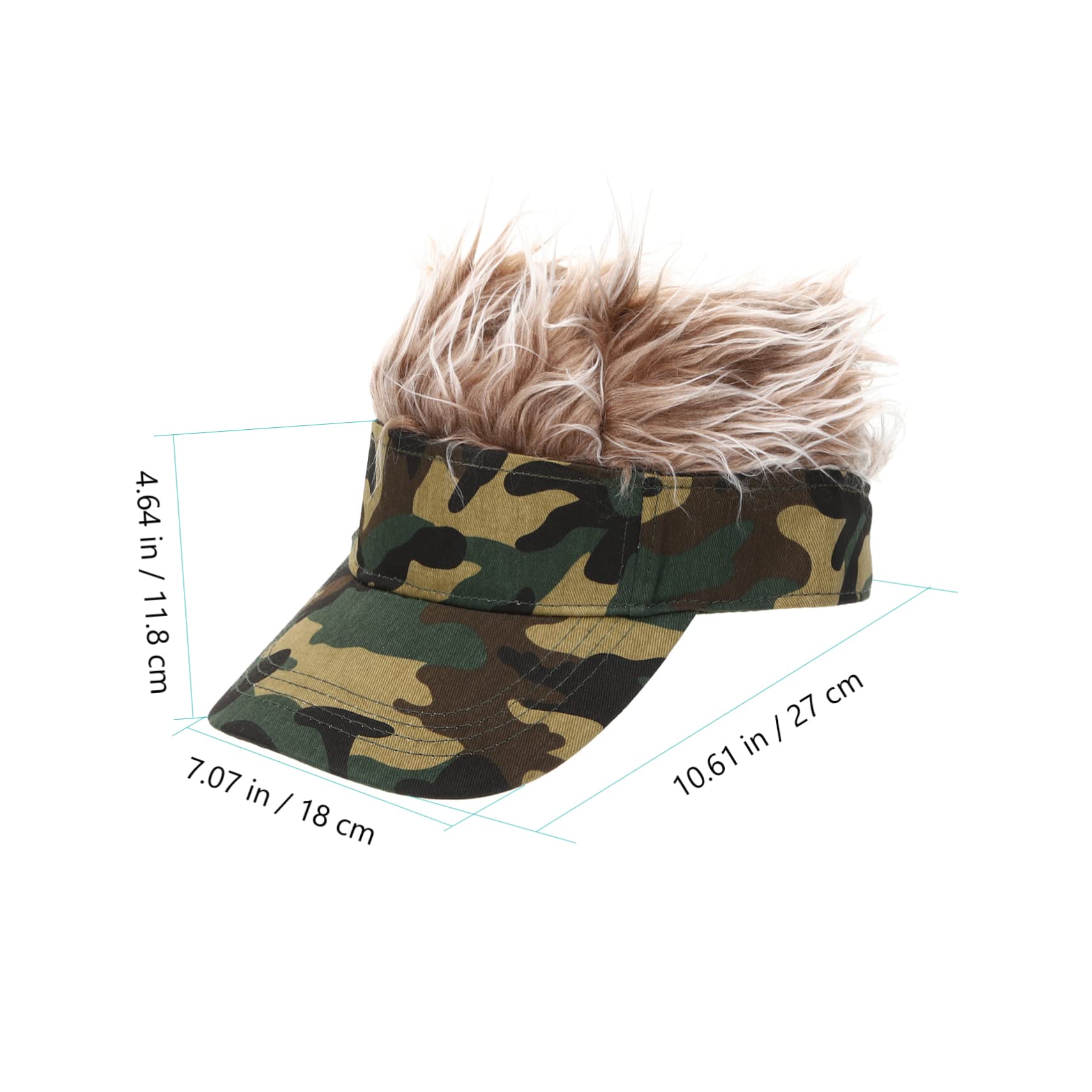 BESPORTBLE Casquette de Baseball Camouflage Perruque Chapeau Unisexe de Protection Solaire pour Activités Extérieures et Festivals