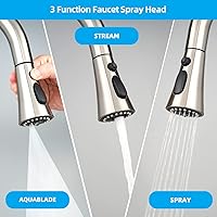 Vista 4 de Kitchen Faucet Head Replacement Compatible with Delta, Hygie Rinse 3 Function Kitchen Pull Down Sink Faucet Spray Head, 67in Faucet Hose and 14.1oz