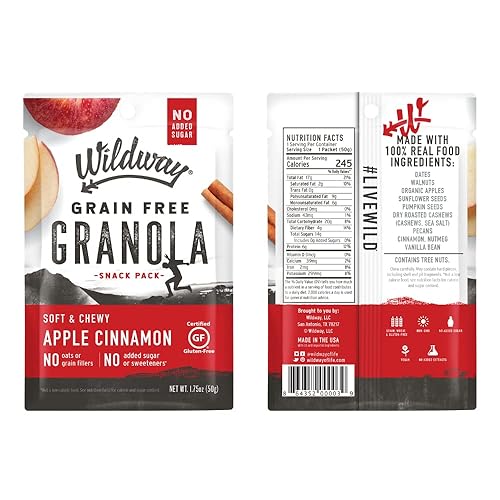 Miniatura 9 de Wildway Keto, Granola vegana  Nuez de plátano  Paquetes de bocadillos de granola certificados sin gluten, sin granos, paleo, sin OMG, sin