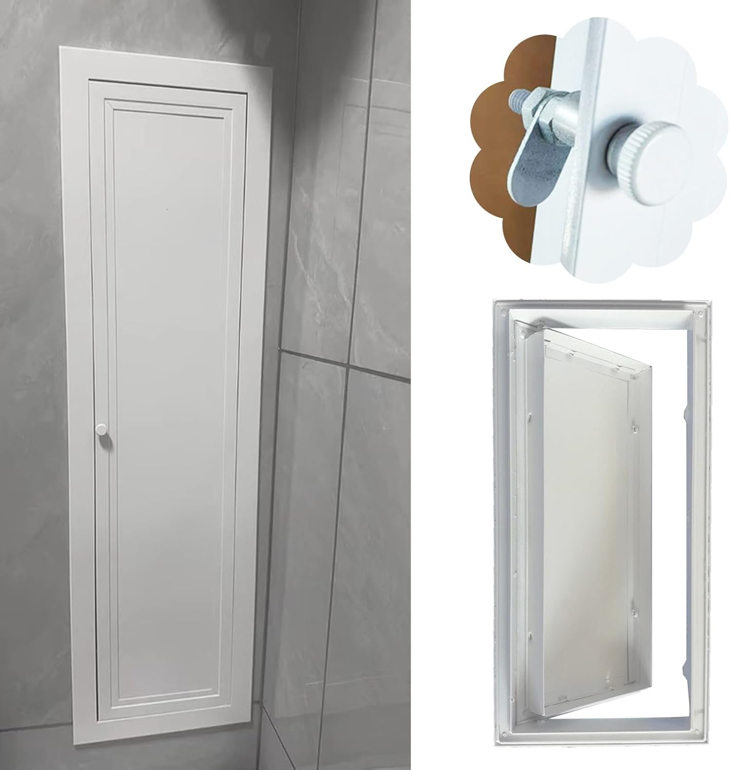6x24 8x24 10x24 12x35 in Extra Narrow Access Panel, Lockable Wall Access Hole Cover Plate, Plumbing Wiring Inspection Hatch with Galvanized Door(150x500mm(6x20in))