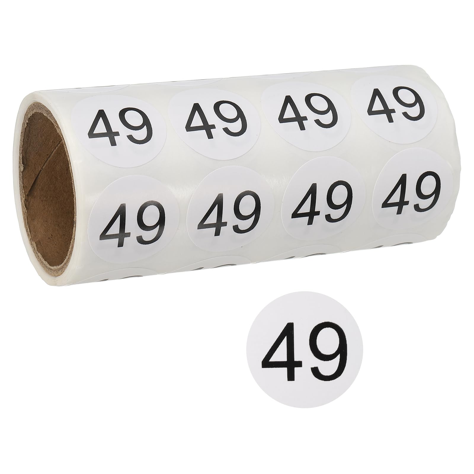 PATIKIL 1 Inch Number Stickers, Number 49 Sticker Numbers Labels Round Small Vinyl Self Adhesive Label Circle Decals 500 Pcs 1 Roll for Photo Album Poster Table, Black โ image 1