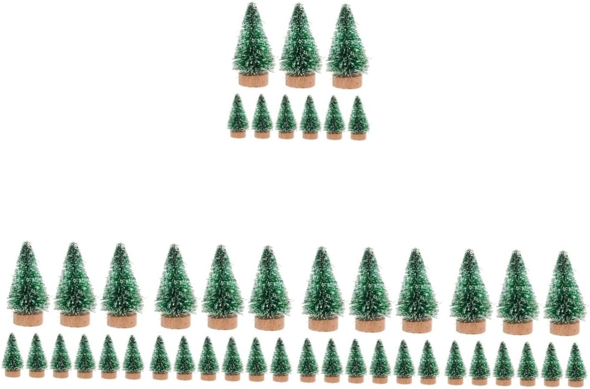 Warmhm Pack of 120 Mini Christmas Trees, Artificial Mini Tree, Snow