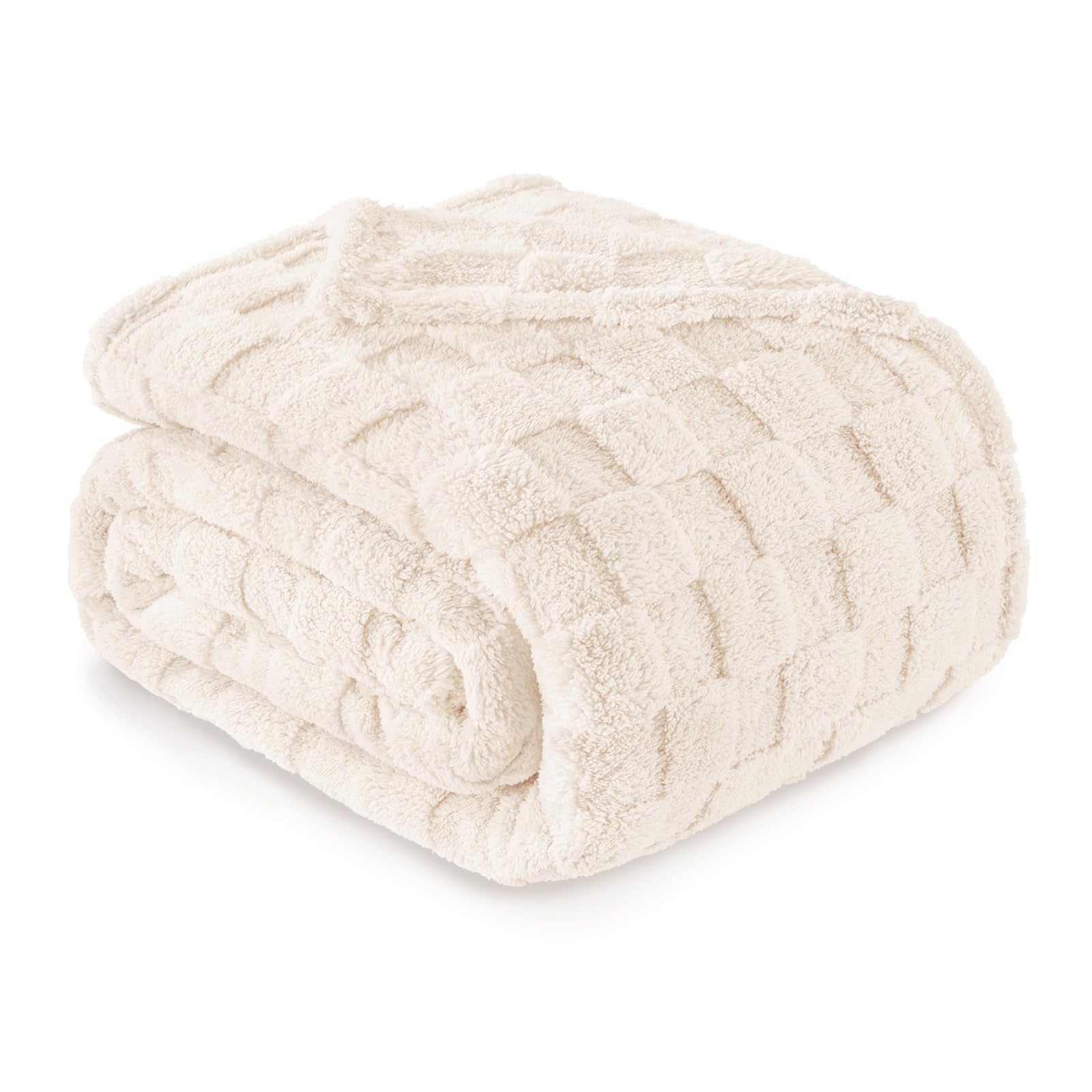 Exclusivo Mezcla Manta Sofá Marfil - Manta para Cama, Manta Polar, Franela Doble Cara Suave, Calidez Ligera, Todas Estaciones, 230x270 CM OEKO-TEX STANDARD 100