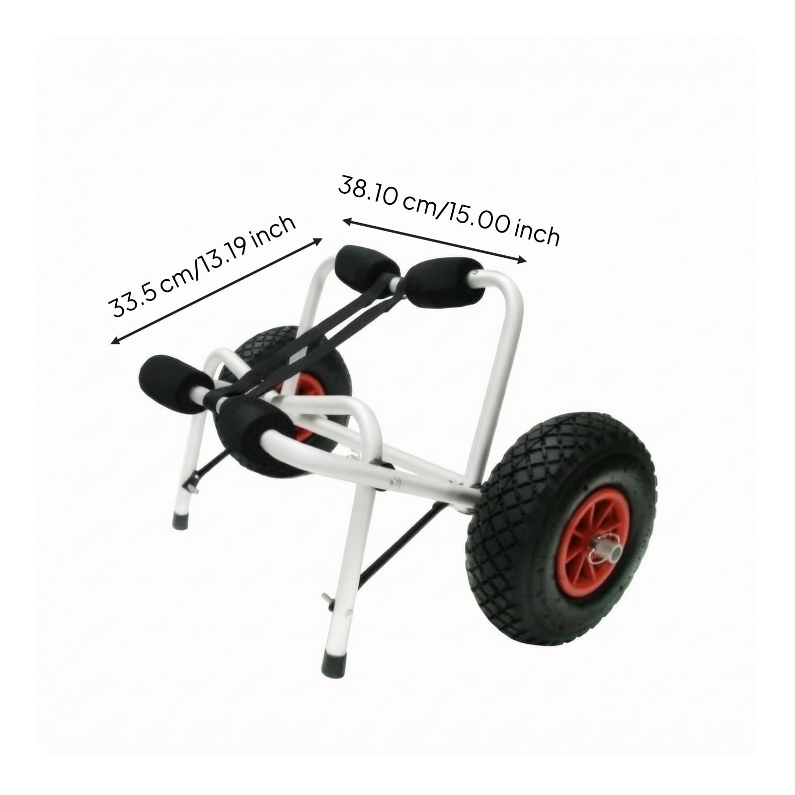 Carrito de Kayak Plegable Carro Remolque Soporte Transporte Carga Marco de Aluminio con Neumáticos Inflables y Acolchado de Espuma Adecuado para Embarcadero Lago Excursiones