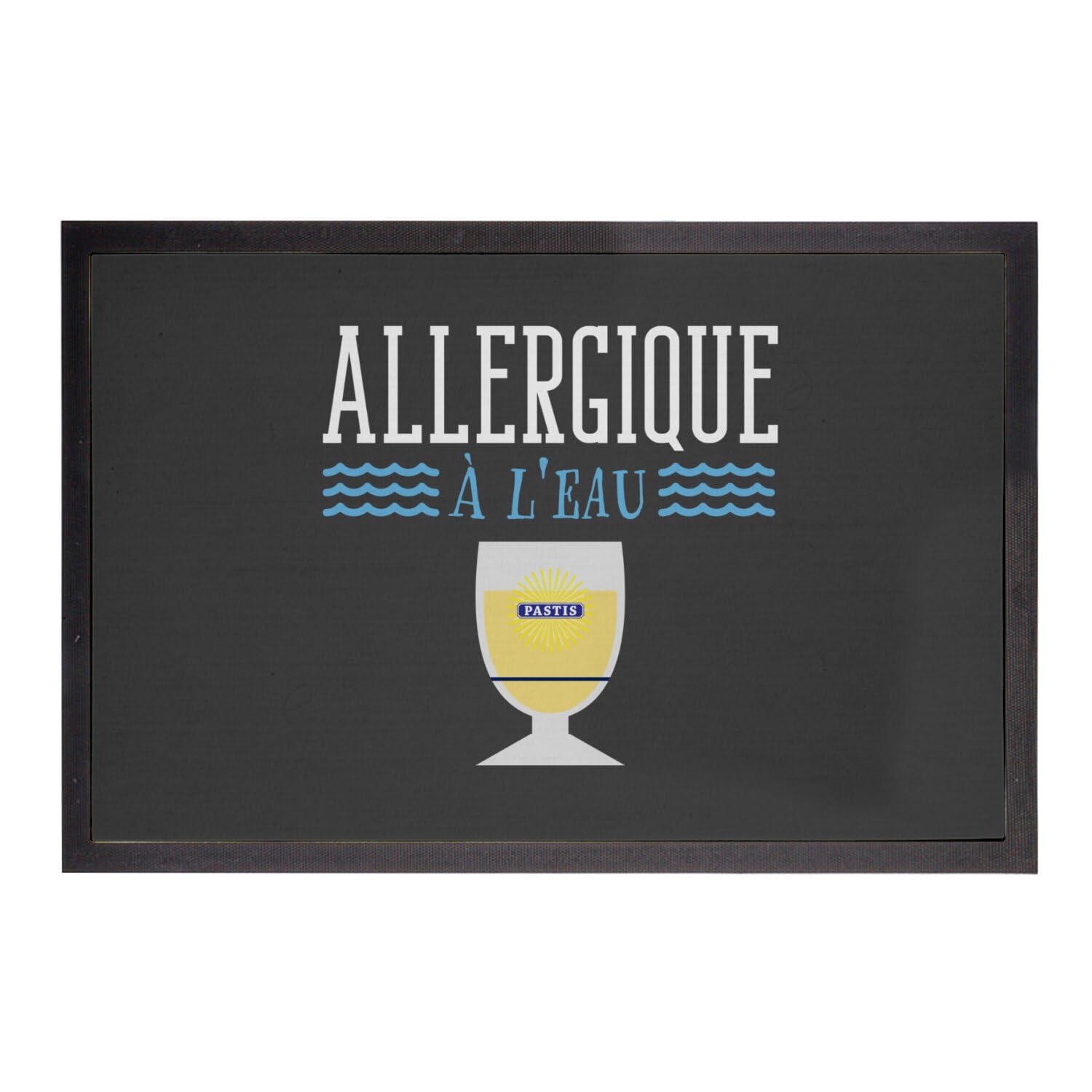 Paillasson noir Pastis 60x40cm le cadeau insolite pour crémaillère et fête