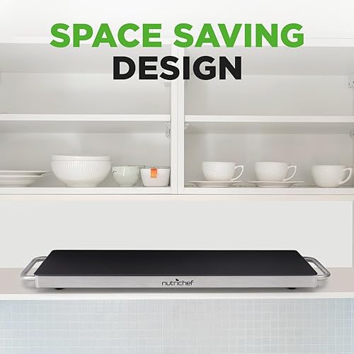 Miniatura 8 de NutriChef - Charola para conservar los alimentos calientes. Plato caliente para alimentos con vidrio resistente que irradia calor y con