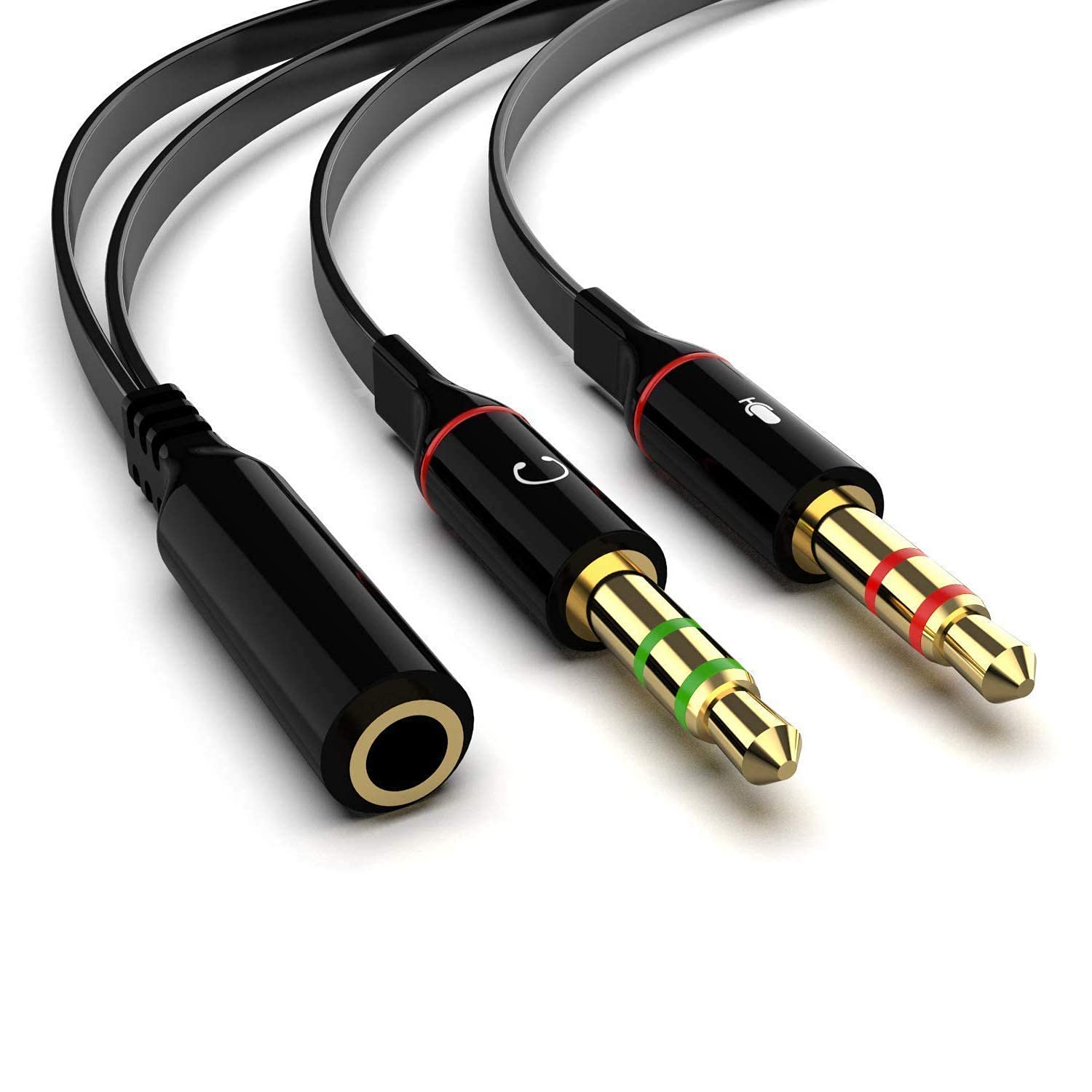 QOCXRRIN P_N01 3.5mm Female to 2 Dual Male Microphone Audio Stereo Jack Earphones Port for Gaming Speaker PC Adapter, 3.5mm Spiliter Mic Cable for Computer, Laptop, PC, CPU and More Devices (B0BZLD81WX) Amazon Price History, Amazon Price Tracker