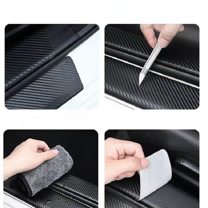 4-tlg. Türschweller Schutzfolie Für Suzuki Vitara LY IV-4 Hybrid 2016-2025 - Carbon Optik