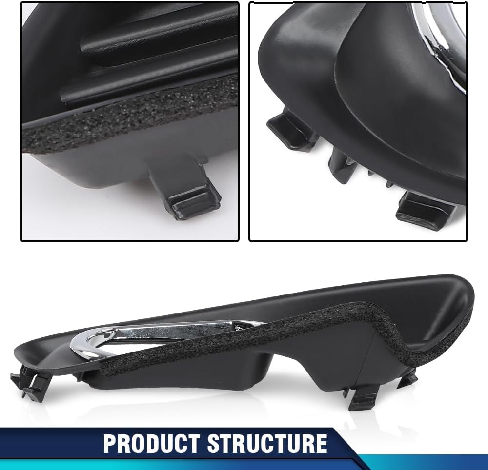 PIT66 2Pcs Black Front Bumper Fog Lights Covers Trim Compatible With Toyota Camry XLE 2007-2009 52128-06040,52127-06040