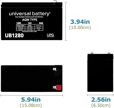 UPG Universal - UB1280 12V 8AH Sealed Lead Acid Battery F1 .187 TT