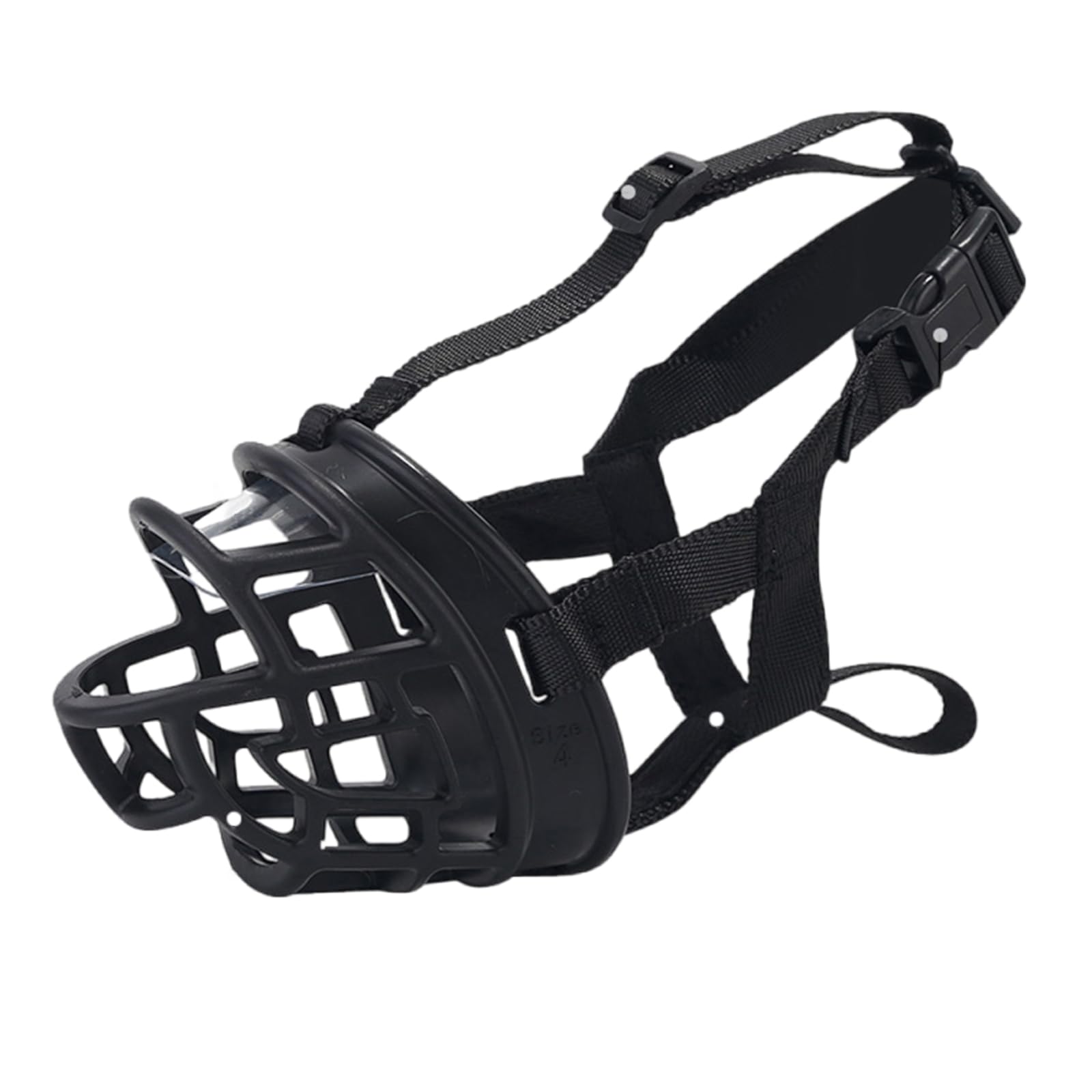 Bozal for Perros antimordeduras, Transpirable, Ajustable, diseño humanizado, Apertura Frontal, Gran Orificio de respiración(Black with Nose Pads,No. 1)