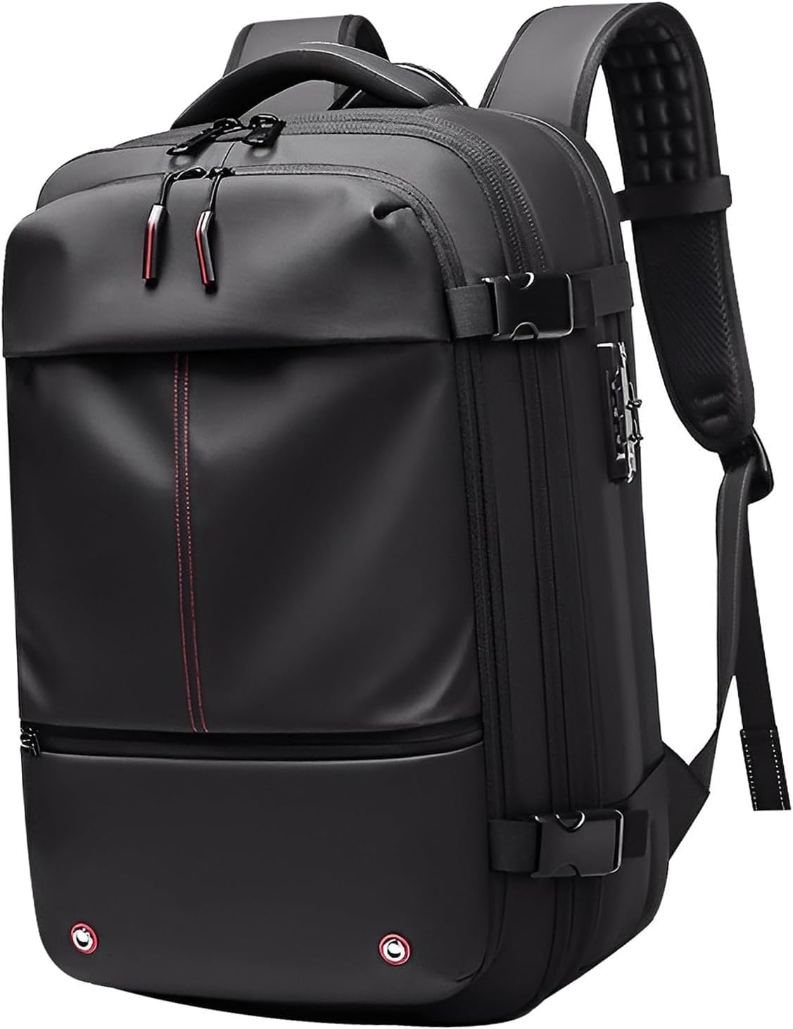 Backpack with Pump Expandable Anti Water Vacuum Bags Outdoor Compression Travel Camping Black (Black)
