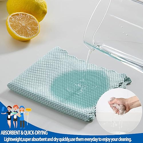 Miniatura 7 de Paño de limpieza de microfibra, trapos de limpieza de cocina sin rayas, toallas de limpieza fáciles de limpiar, paño de limpieza a nanoescala para