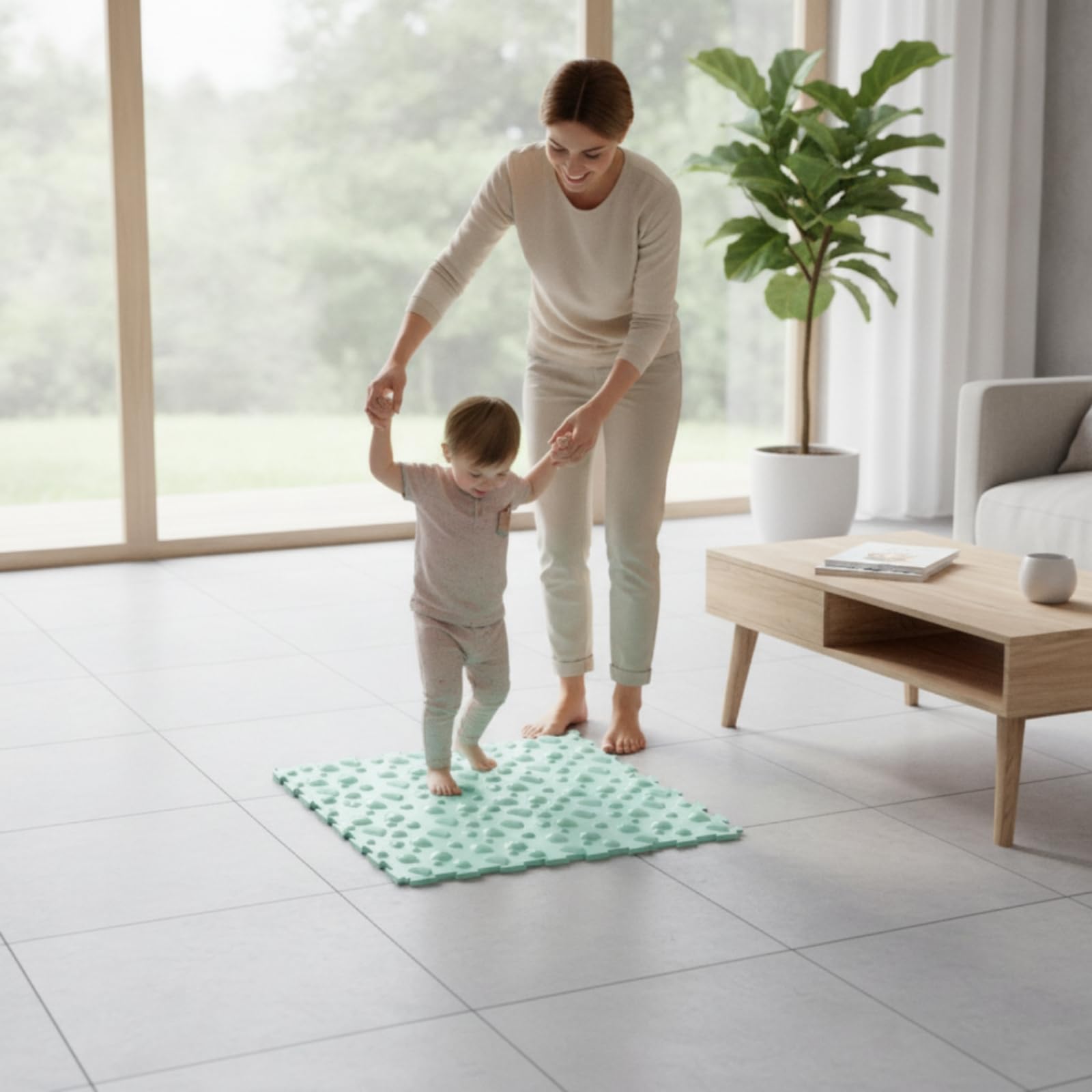 Kinder Fußmassage Matte Lernteppich Puzzlematte Spielmatte Trainingsmatte mit Taktiler Förderung Und Zahlen Buchstaben Formen Zum Stecken für, color to 6, style to 6