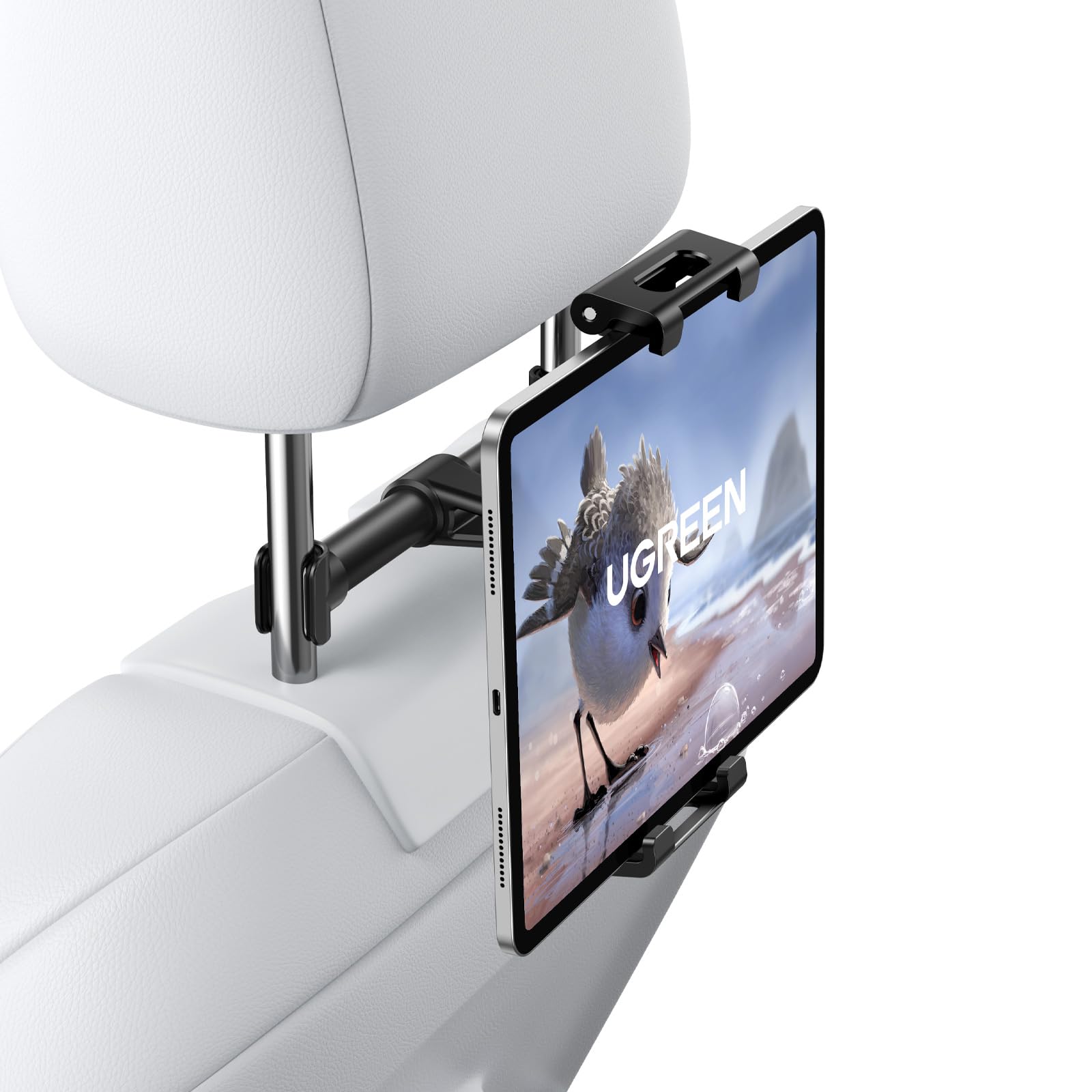 UGREEN Car Tablet Holder 【360° Rotation Super Stable】iPad Mobile Phone Holder Headrest Car Mount, Trip Travel Essentials 4.7-12.9 inch, Fit for iPad Air 2024/2023, iPhone 16/15/14, Samsung S25/24/23