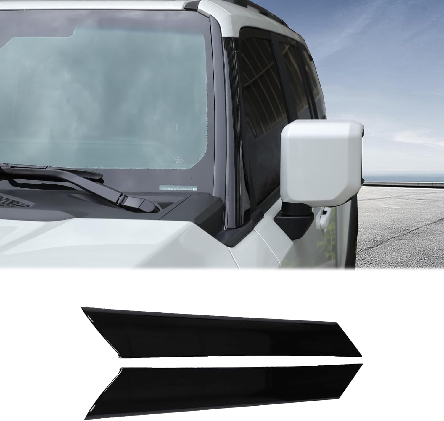 Front Windshield A-Pillar Molding Trim Cover Compatible with Toyota Land Cruiser 250 Prado LC250 J250 2024 2025,ABS Anti-Scratch Windshield A Pillar Trim Protector Exterior Accessories (Glossy Black)