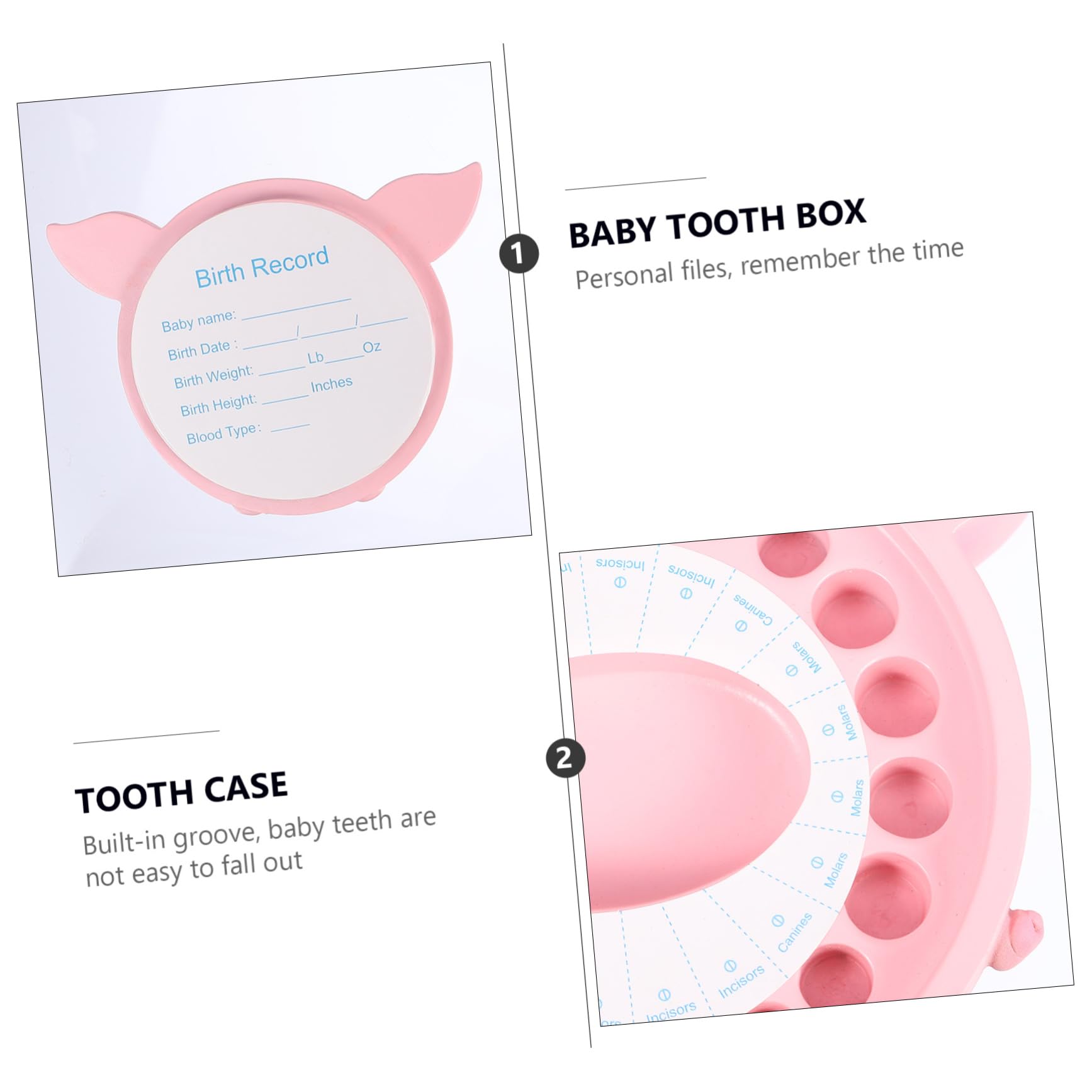SUPVOX 1 Set Creative Cartoon Tooth Box Cute Deciduous Tooth Organizer for Memories Multi Functional Keepsake Fetal Hair present for Parents