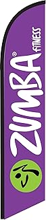 Cobb Promo Zumba Fitness Feather Flag Eye Catching Banner Sign for Business and Marketing Replacement Flag Only Without Hardware (Purple)