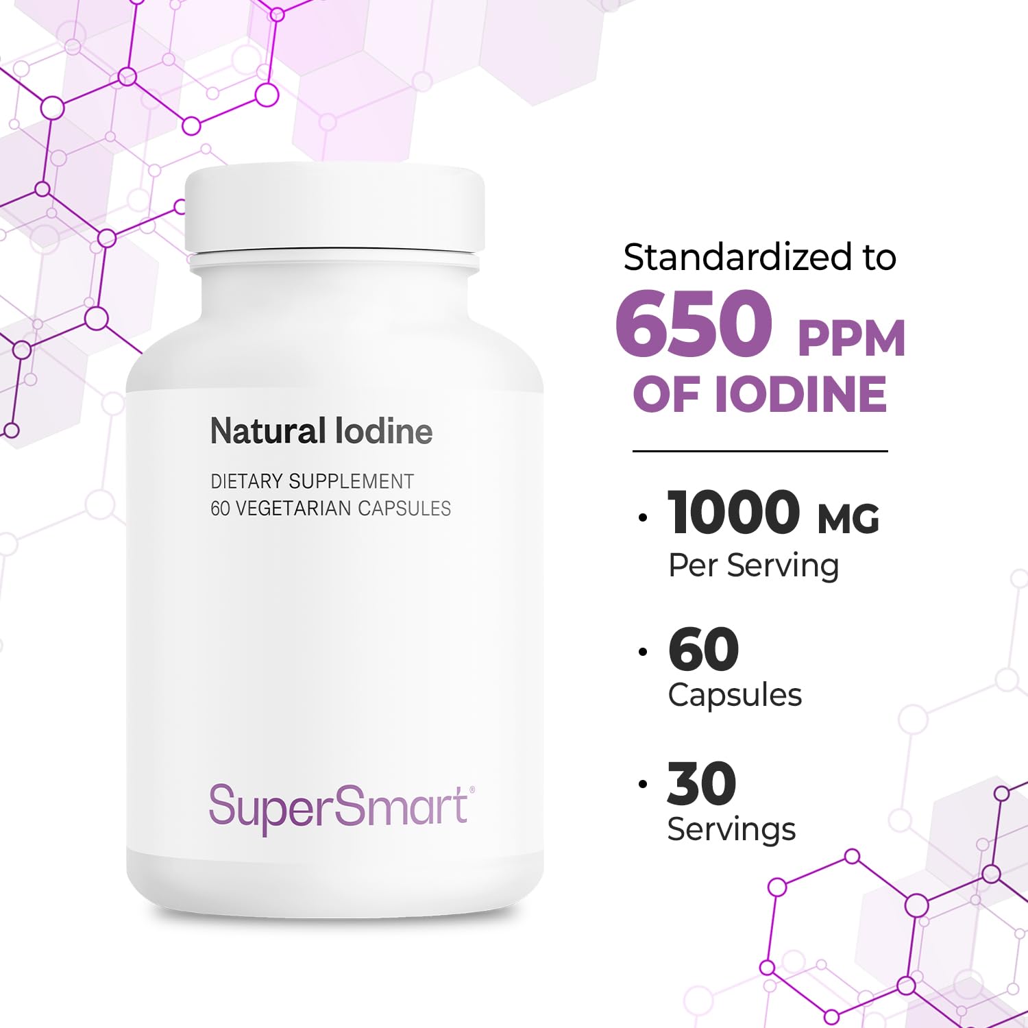 Iode Naturel - Favorise une fonction thyroïdienne normale - Contrôle du Poids - Maintien d’une Belle Peau - Complément Alimentaire Extrait d'algue Ascophyllum Nodosum (PureSea™) - Naturel - Vegan