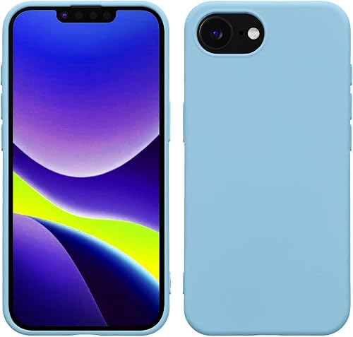SWEG Premium Liquid Silicone Case Compatible with iPhone 16e 2025, Full Body Protective Cover, Shockproof, Anti-Scratch, Soft Microfiber Lining, Cool Blue
