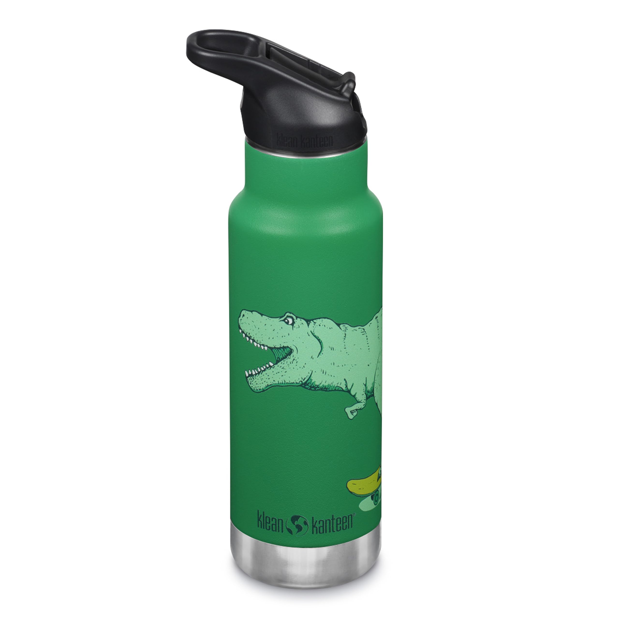 Gourde enfant pour l'école Klean Kanteen 355 ml Dino Skate vert