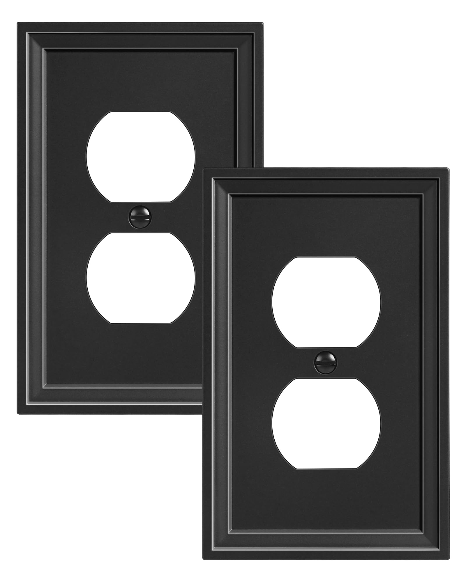 Plaque d'interrupteur en bambou naturel lot de 2 pièces noires