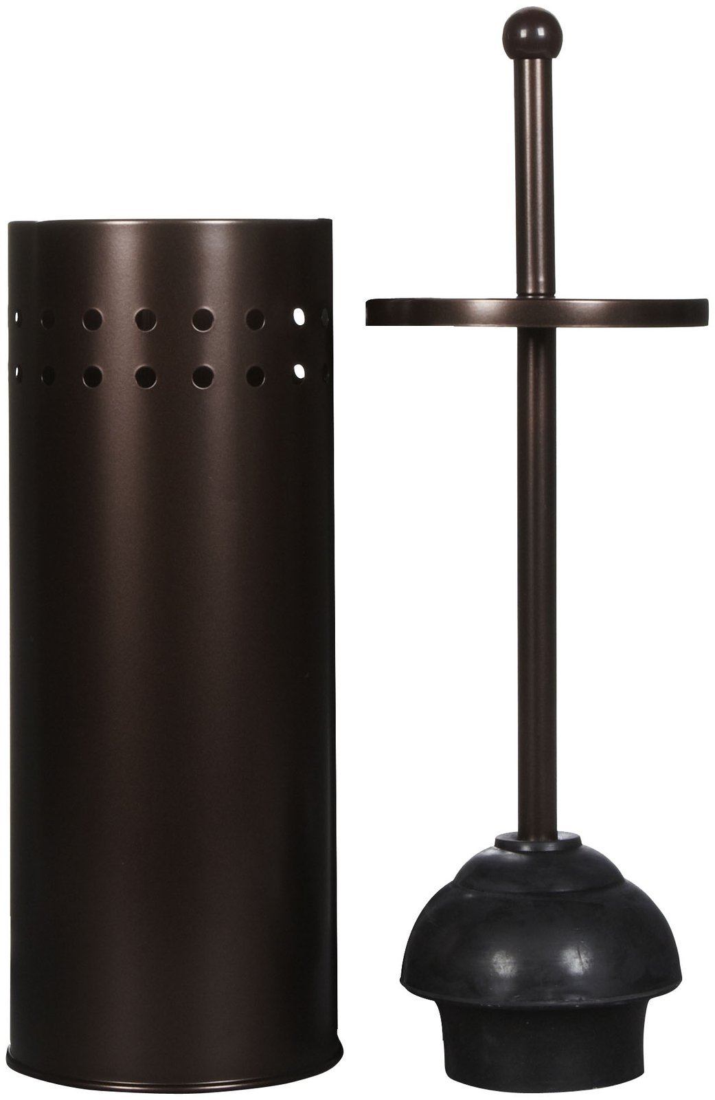 Taymor Coated Oil Rubbed Bronze Tall Toilet Bowl Plunger with Lid