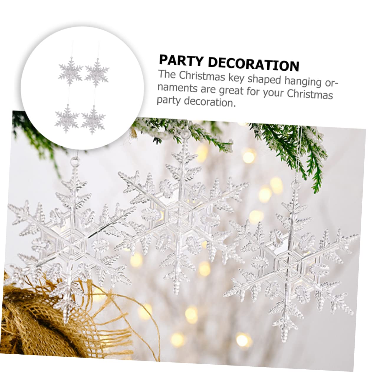 Cabilock 4 Set Di Decorazioni Uniche Per Lalbero Di Natale A Forma Di Fiocco Di Neve Ornamenti in Acrilico Appesi Per Lalbero Di Natale 12 Pezzi * 4