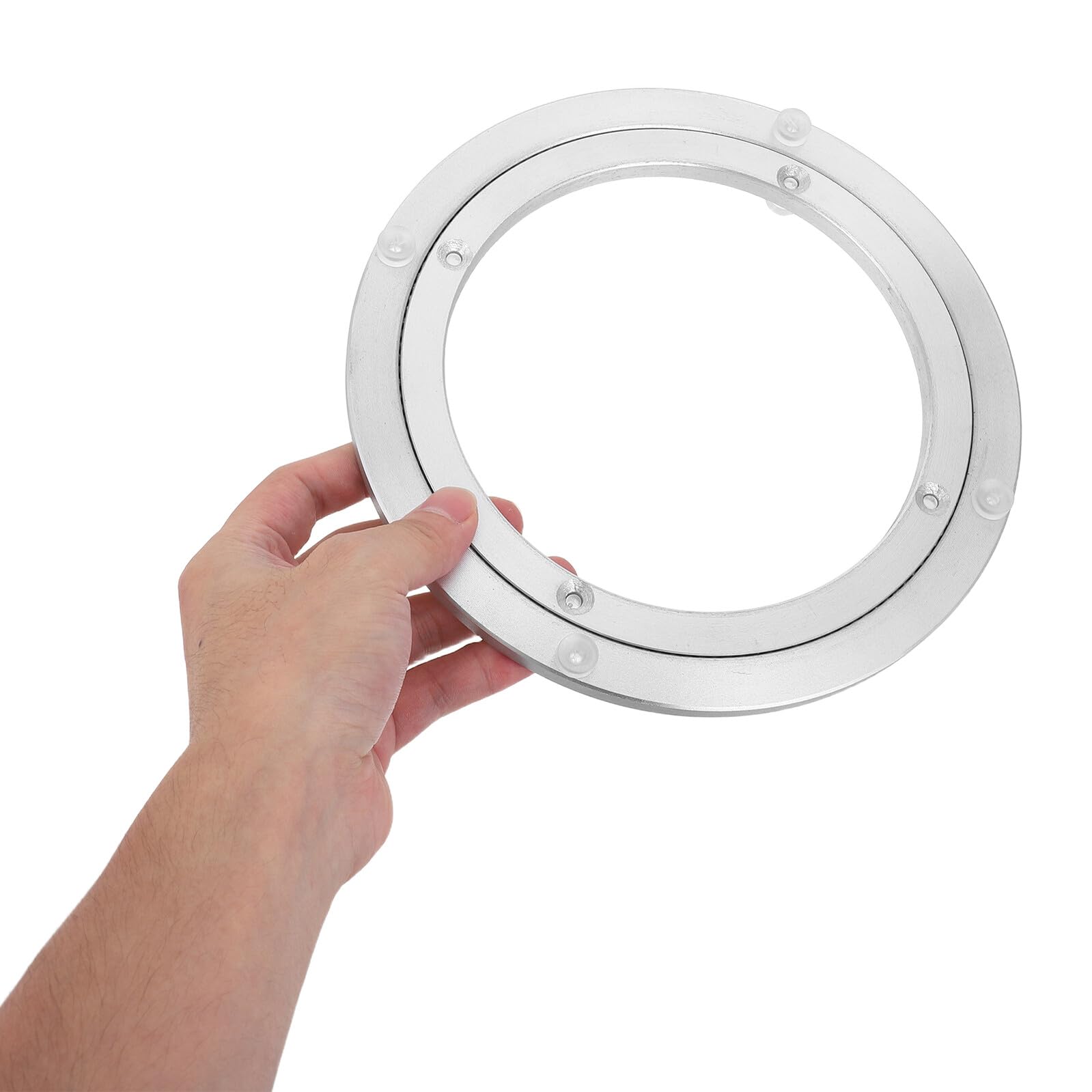 GARVALON Plateau Tournant Pivotant en Alliage D’Aluminium 20 CM Base Pivotante Antidérapante pour Table à Manger 30-40 CM Support Fluide et Silencieux Roulement à Billes pour Service