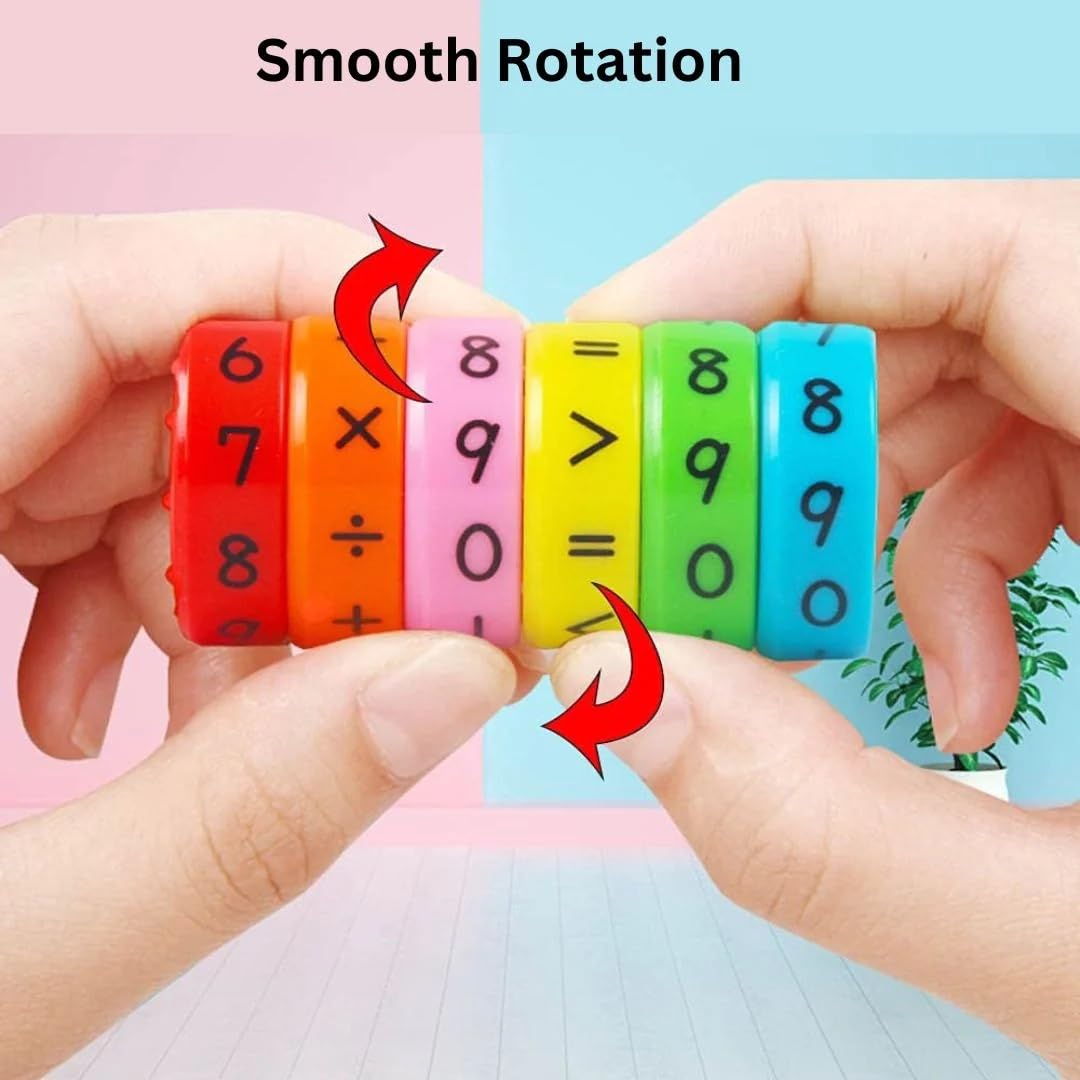 ADKD Magnetic Calculator,Magnetic Arithmetic Learning Toy,Cylinder Number and Symbol Toys Intelligence Brain Developing Toy for Kids-Multicolor (1 Math Roller) 4