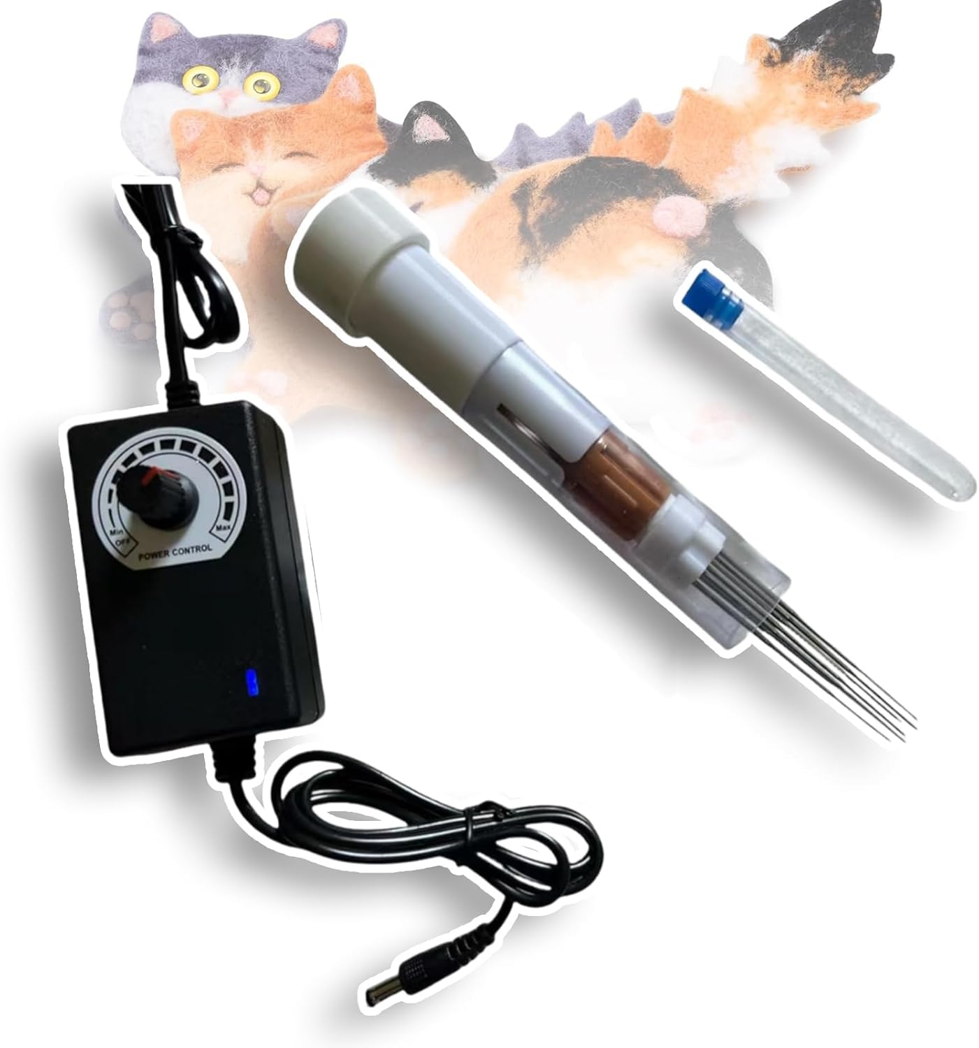 Electric Needle Felting Machine, DIY Manual Wool Felt Machine, Needle Punch Machine, Felting Needles W/7 Needles and 5 Replacement Heads, for DIY Wool Painting & Felted Craft Work