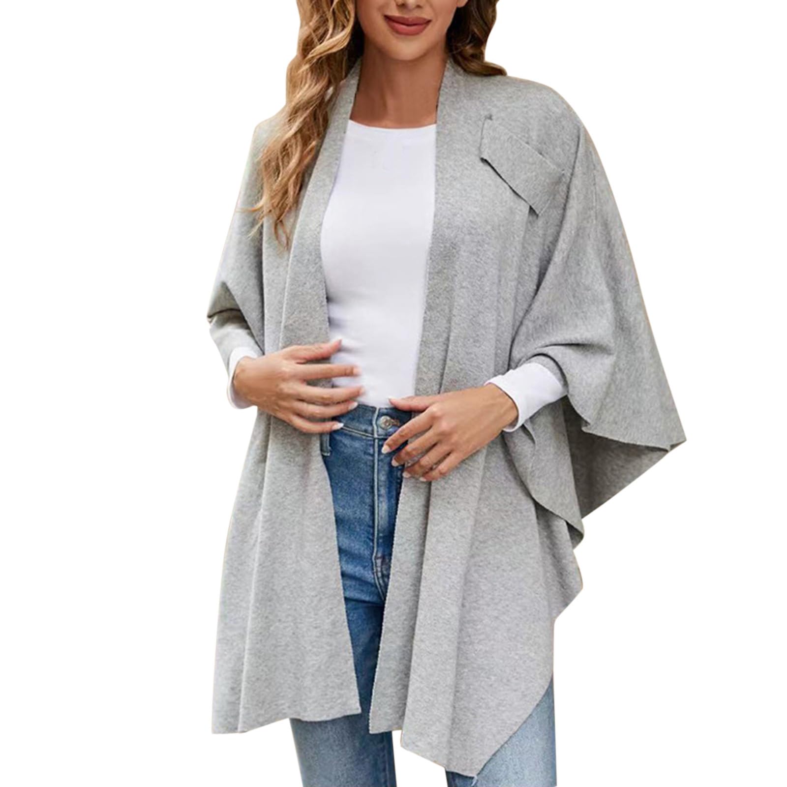 Poncho Donna Invernale Elegante Sciarpa Spessa Poncho, Mantello Reversibile Sciarpa Elegante Poncho Donna Sciarpa Poncho Sciarpa Mantello Maglione Maglia Maglia Maglia