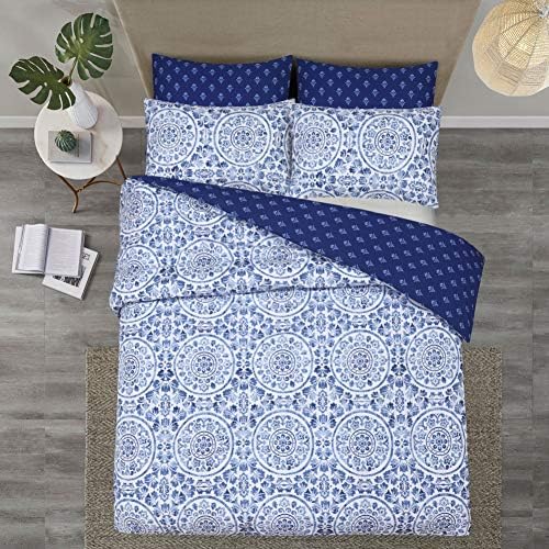 DTEX HOMES 200 Thread Count Double Duvet cover sets 100% Egyptian Cotton Hotel Quality Reversible Printed Ultra Soft Anti Allergic Luxury Duvet Cover Set
