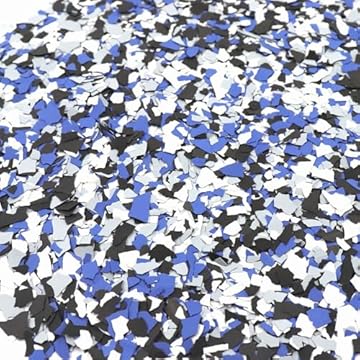 ONTWIE 900 G / 2 LB Blend Decorative Color Chips Concrete Floor Coatings Decorative Paint Flakes for Garage Floor Paint Interior Exterior Floors House Paint Black/Gray Blue/Royal Blue/White