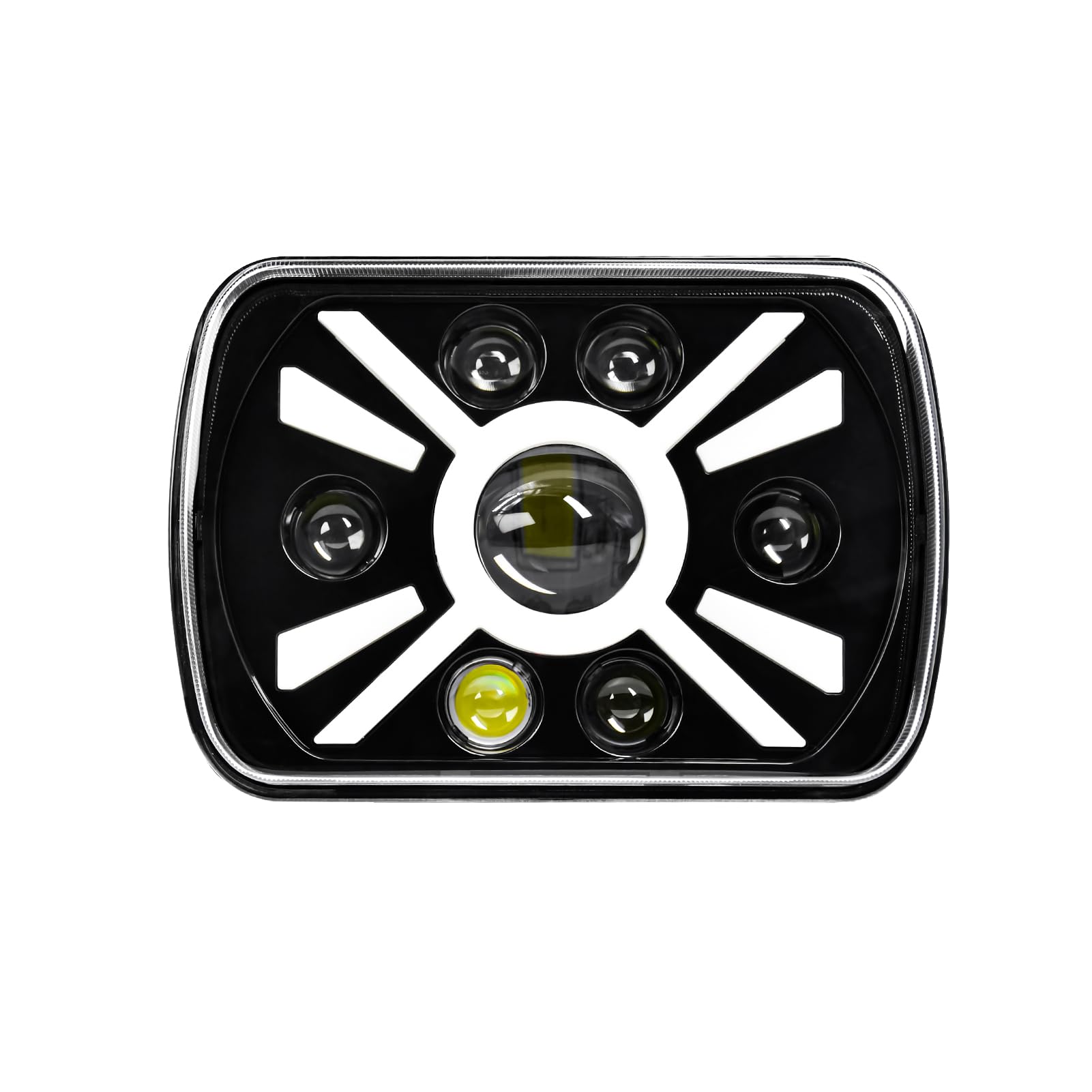 Keenso 7-calowe Reflektory LED, 2 szt. 5x7 7x6 Prostokątny Reflektor z Wysokim światłem Mijania DRL Kierunkowskaz, dla Cherokee XJ YJ