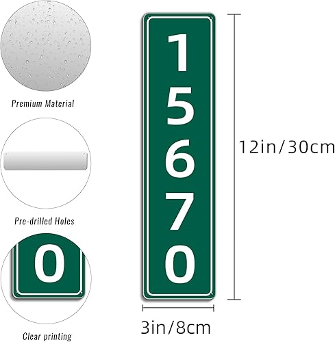 Vista 22 de Placa reflectante personalizada para dirección de casa para exterior, placa de número de casa personalizada para buzón exterior, letrero de Placa