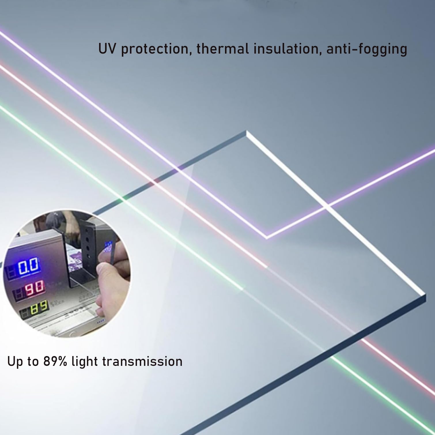 Panel de techo de policarbonato transparente de 1 mm, resistente a la lluvia, anti UV, fácil de doblar, 1 m x 14 m