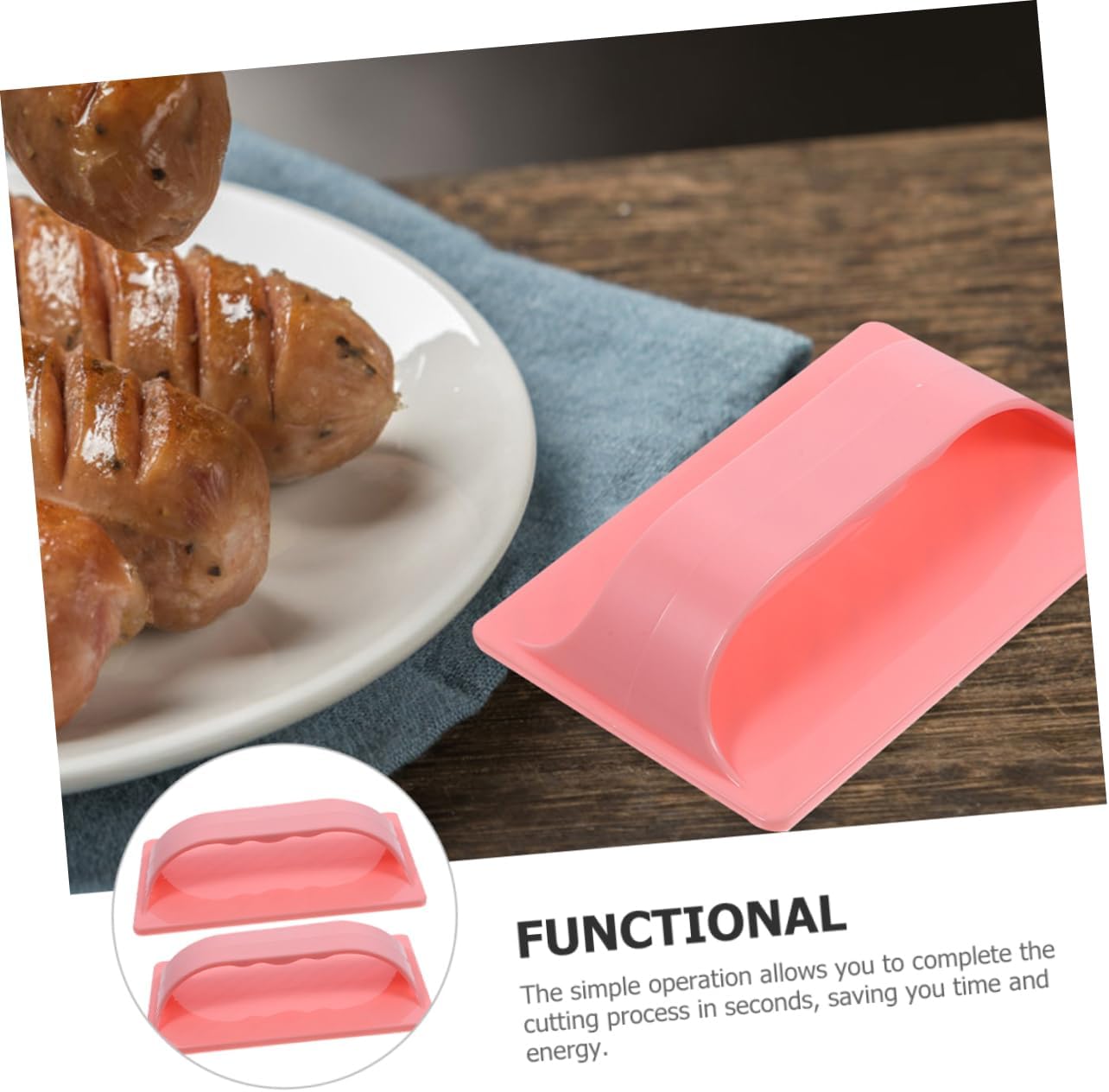 4sets Barbecue Hot Dogs Slicer Hot Dogs Cutting Device Sausage Cross Cutter Kitchen -saving Sausage Slicing Tool 2pcs*4