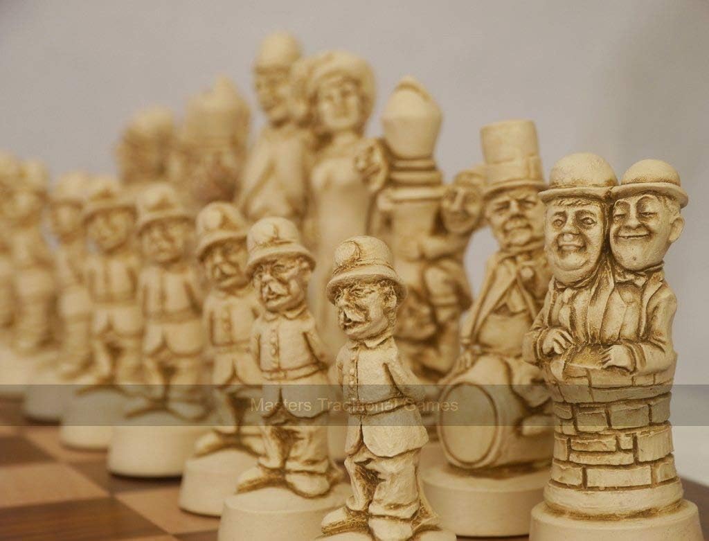Classic Movie/Film Stars Ornamental Chess Set (in Cream and red, Chessboard not Included)