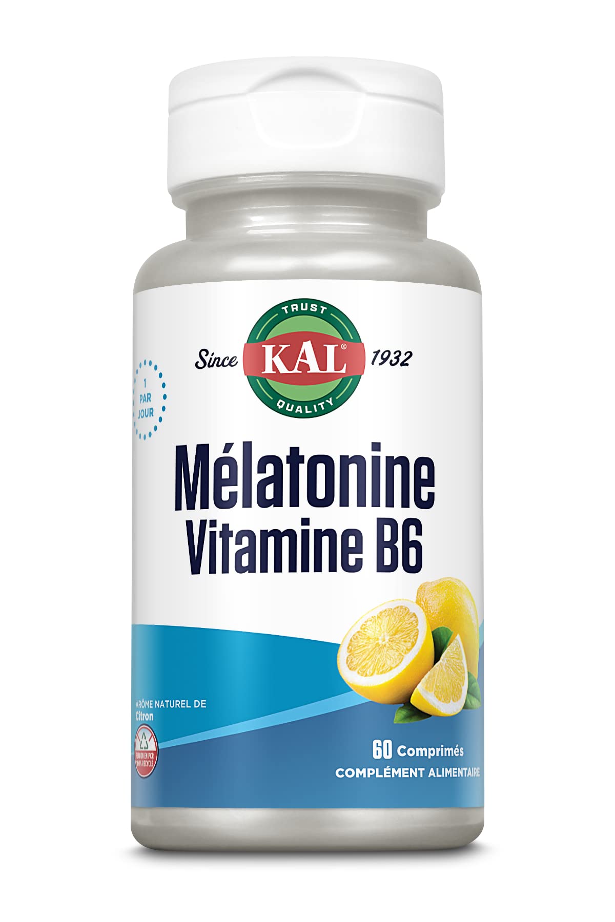 Kal Mélatonine + Vitamine B6 Assimilation optimale | Sommeil rapide et réparateur | 60 comprimés sublinguaux
