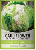 Gardeners Basics Snowball Y Improved Cauliflower Seeds - Heirloom Non-GMO 100+ Seeds for Spring Fall Winter Gardens