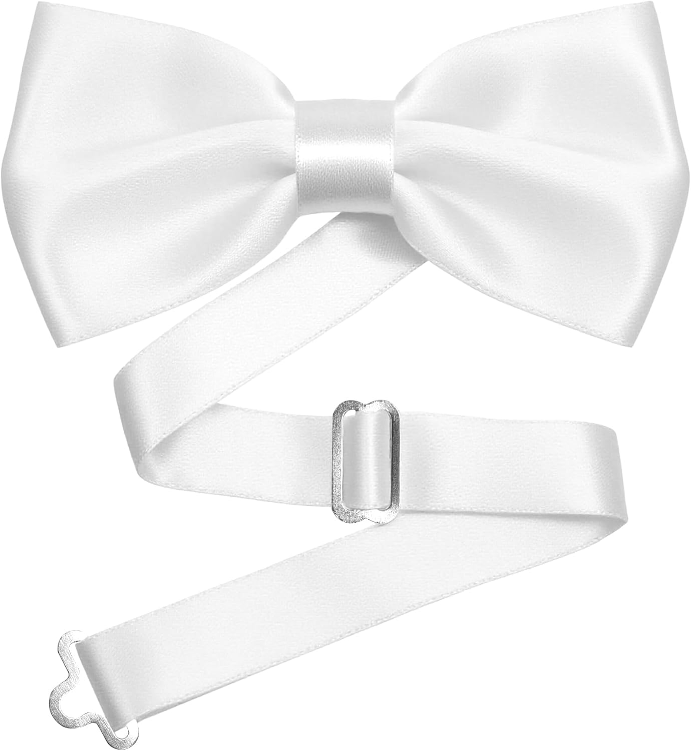 Adjustable Men Bow Tie Solid Color Formal Classic Pre-Tied Fastener Bowtie for Wedding, Party, Prom