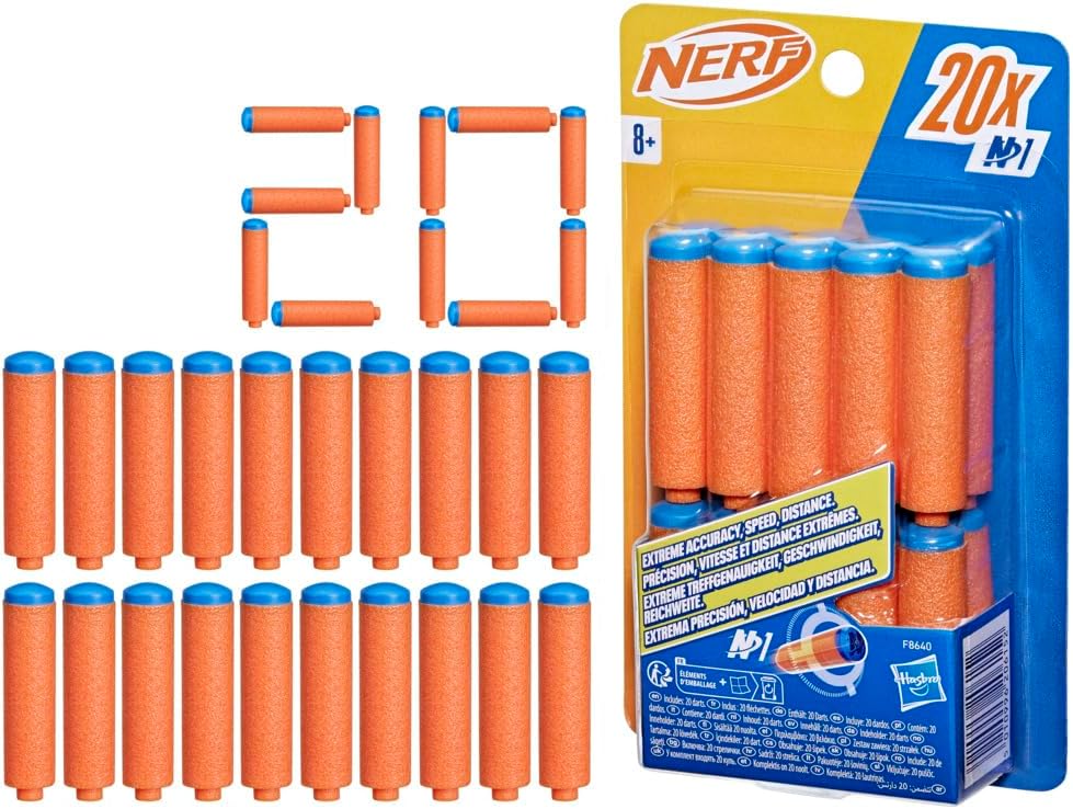 Nerf N Series N1 Darts, Includes 20 Darts, Compatible Only with Nerf N Series Blasters, Outdoor Games, Ages 8+