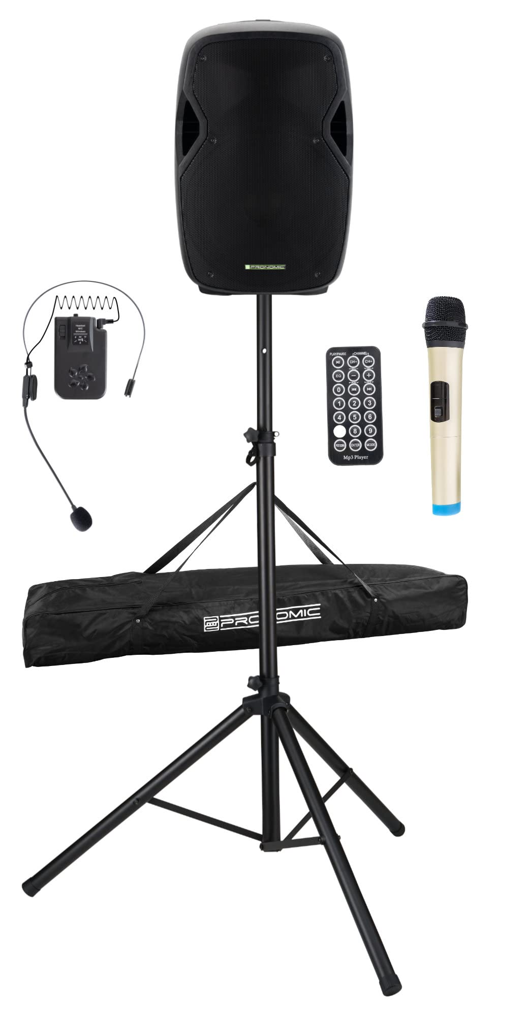 Pronomic Move 15MA-A Enceinte Active sur Batterie avec Trépied Set
