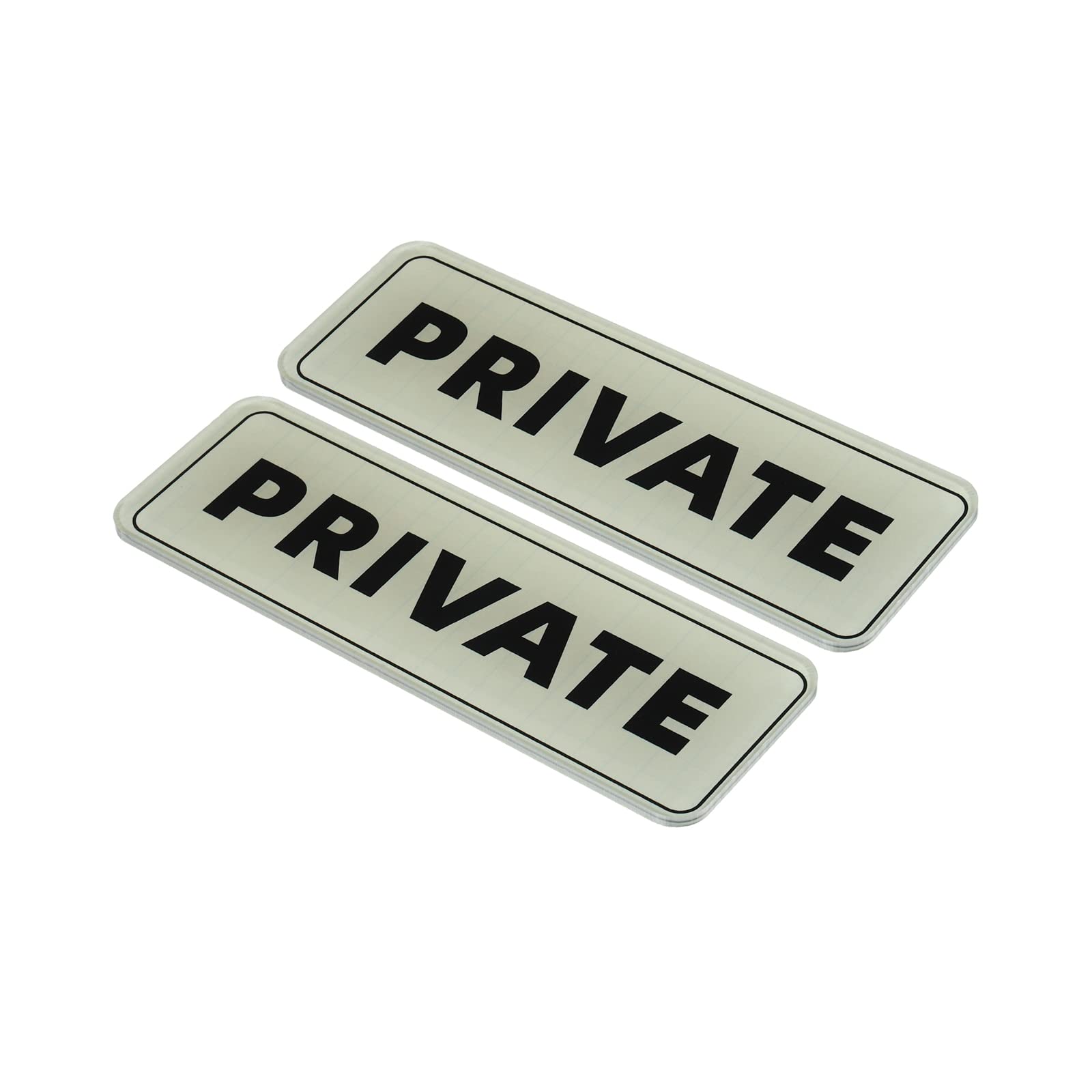 PATIKIL Private Sign, Acrylic 6"x2" Self Adhesive Door Sticker Wall Mounting Sign for Office Business Hotel, Silver 2 Pack