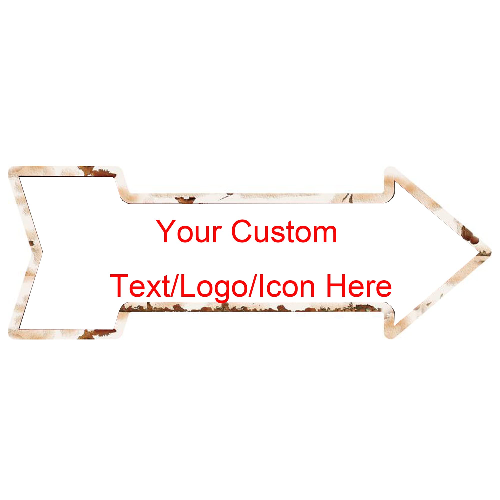 Custom Tin Sign with Your Own Image/Logo/Text, Personalized Tin Sign Vintage Custom Sign for Wall Outdoor, Indoor, Street, Office, Home,Bar Man Cave Decor (Arrow-18x6.4 inch)