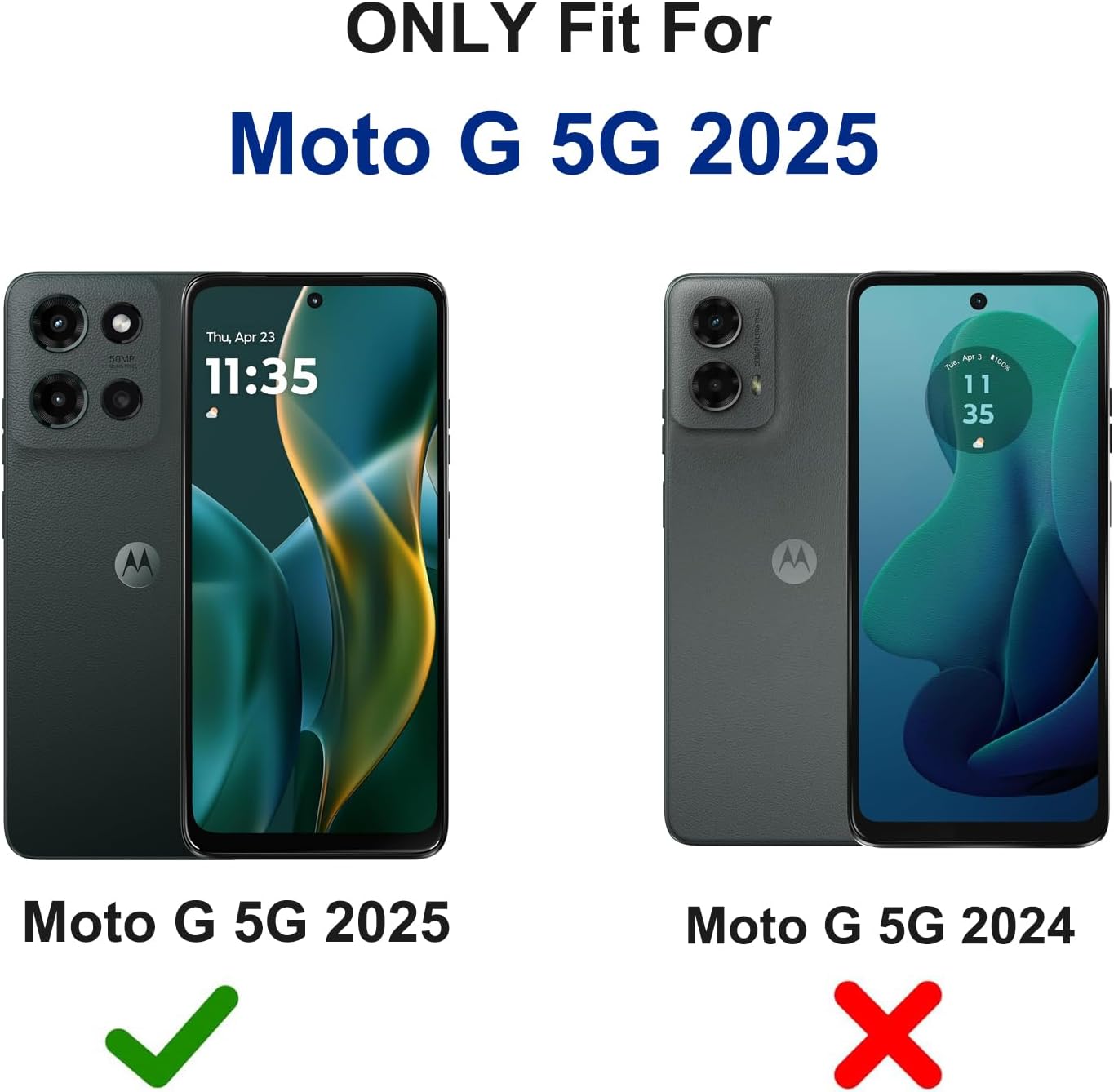 RubCase for Motorola Moto G 5G 2025 Case with Belt Clip Holster,2X Screen Protector,Heavy Duty Military Grade Full Body Shockproof Dust-Proof Rugged Protective Cover for Moto G 5G 2025 (Black) - Image 7