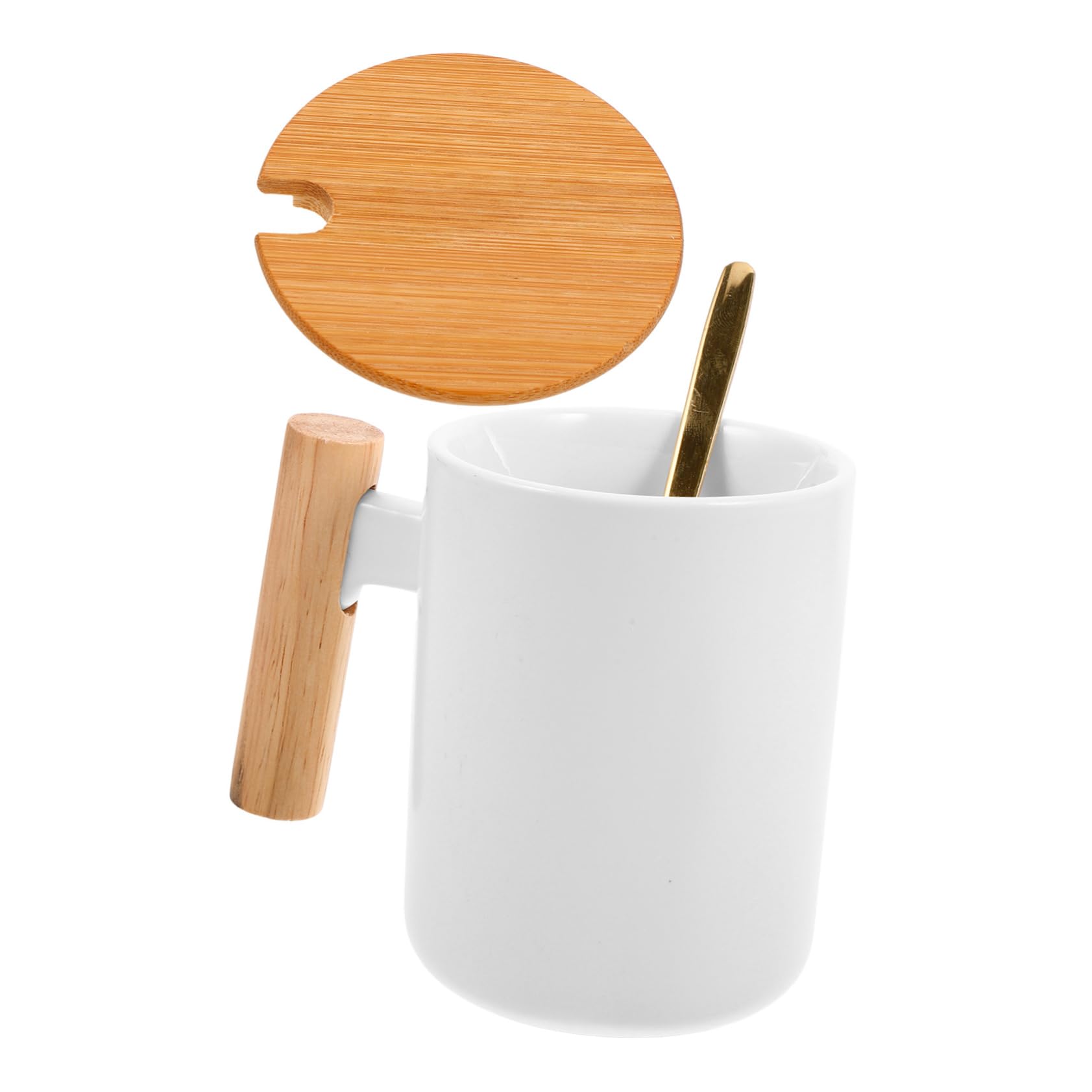 Tasse à café céramique moderne mug pour thé avec couvercle et cuillère