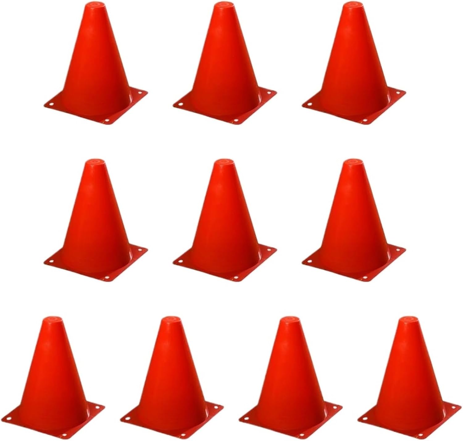 Plastic Cones 10pcs Soccer Marker Cones Football Marking Cup Portable Lightweight Roller Training Equipment For Outdoor Indoor Games(Red)