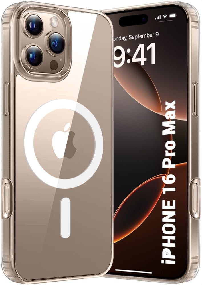 Ultra-Hybrid Crystal Clear Back Case Cover for iPhone 16 Pro Max | Shockproof Design | Hard Back Cover for iPhone 16 Pro Max (PC & TPU, Magsafe Compatible, Clear)